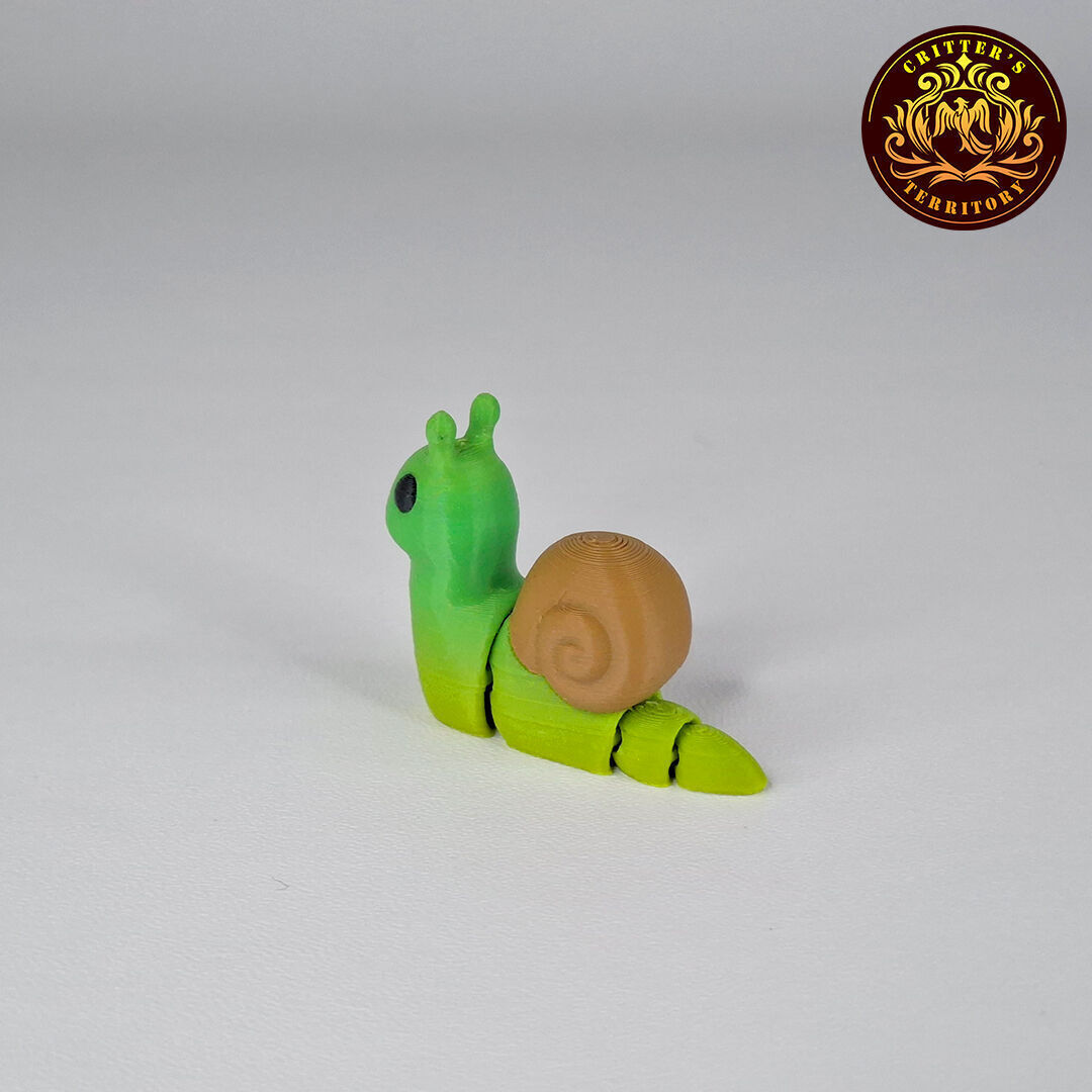 Flexi Mini Snail No support Print in Place Articulated 3D print model_12
