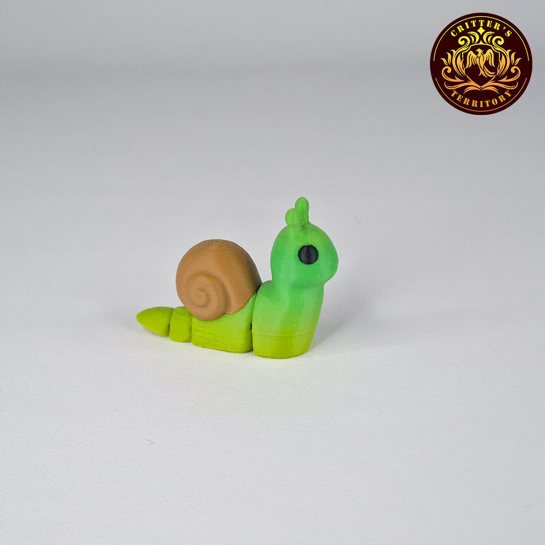 Flexi Mini Snail No support Print in Place Articulated 3D print model_6