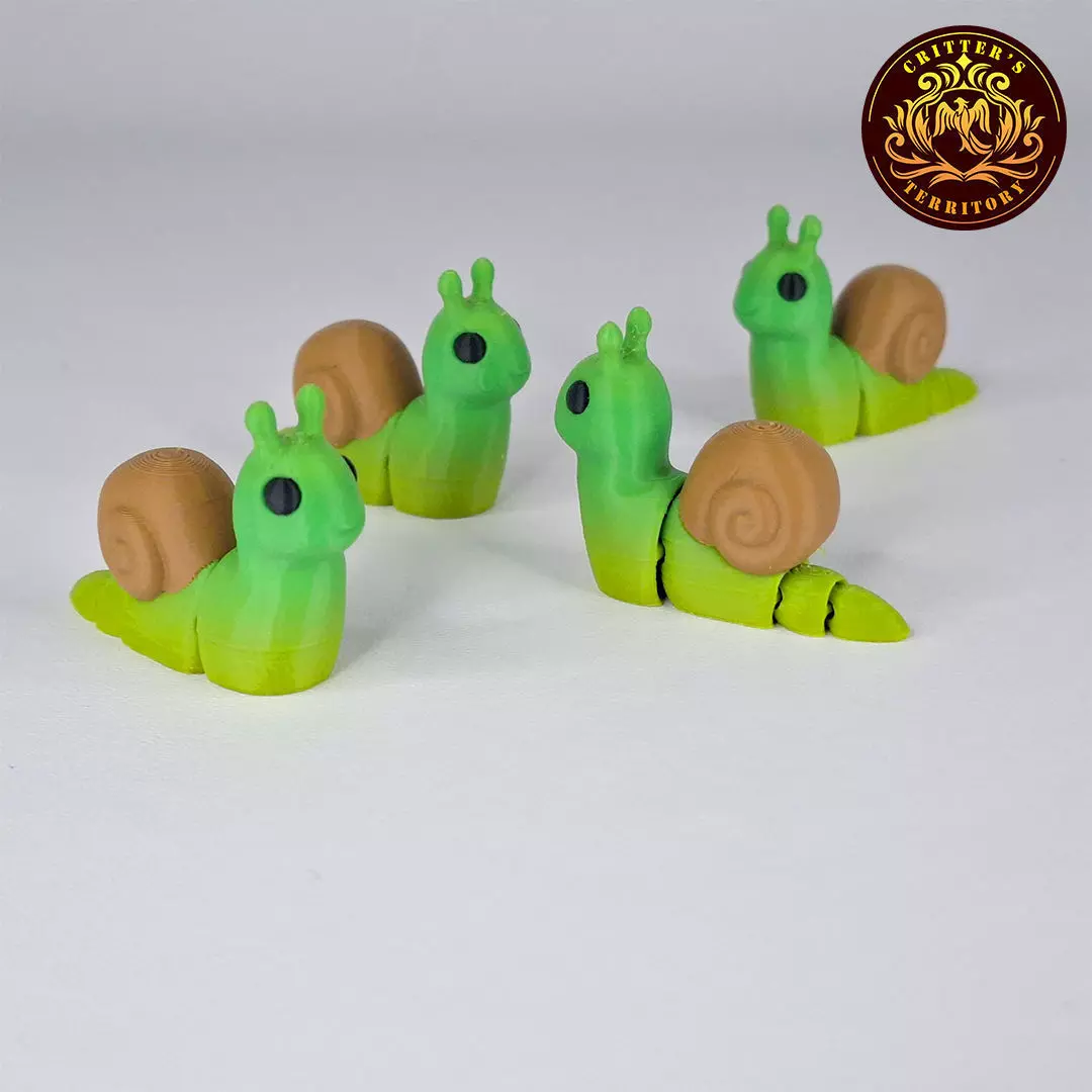 Flexi Mini Snail No support Print in Place Articulated 3D print model_0