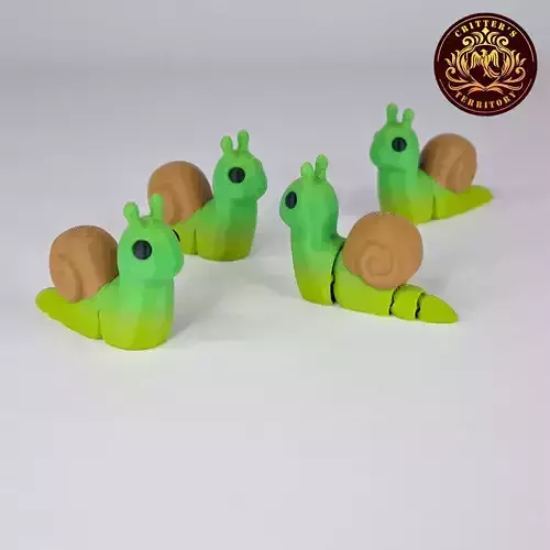 Flexi Mini Snail No support Print in Place Articulated 3D print model
