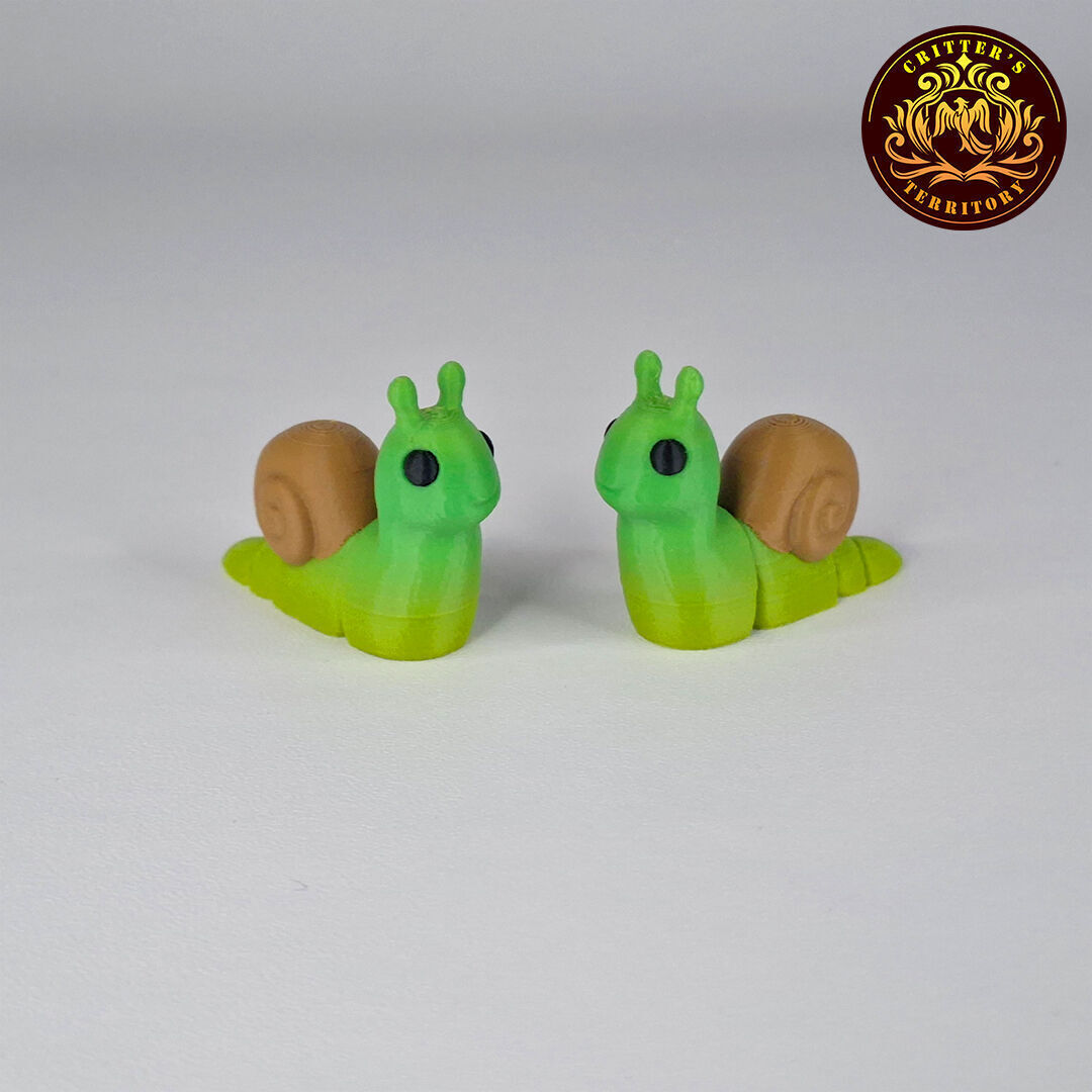 Flexi Mini Snail No support Print in Place Articulated 3D print model_4