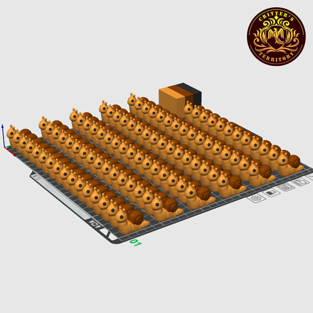 Flexi Mini Snail No support Print in Place Articulated 3D print model_15