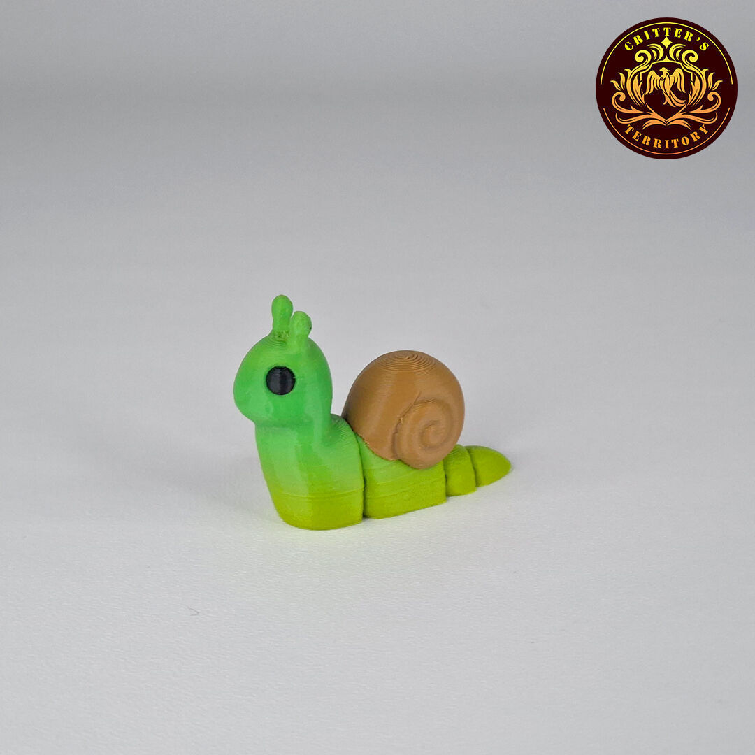 Flexi Mini Snail No support Print in Place Articulated 3D print model_10