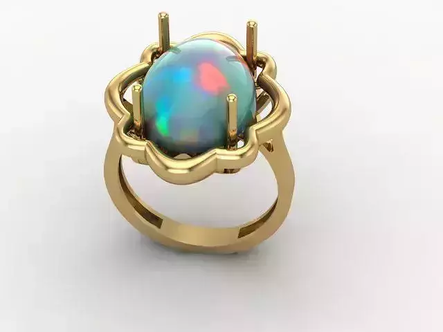 opal gold ring 3D print model