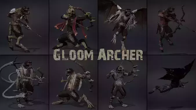 Gloom Archer Low-poly 3D model