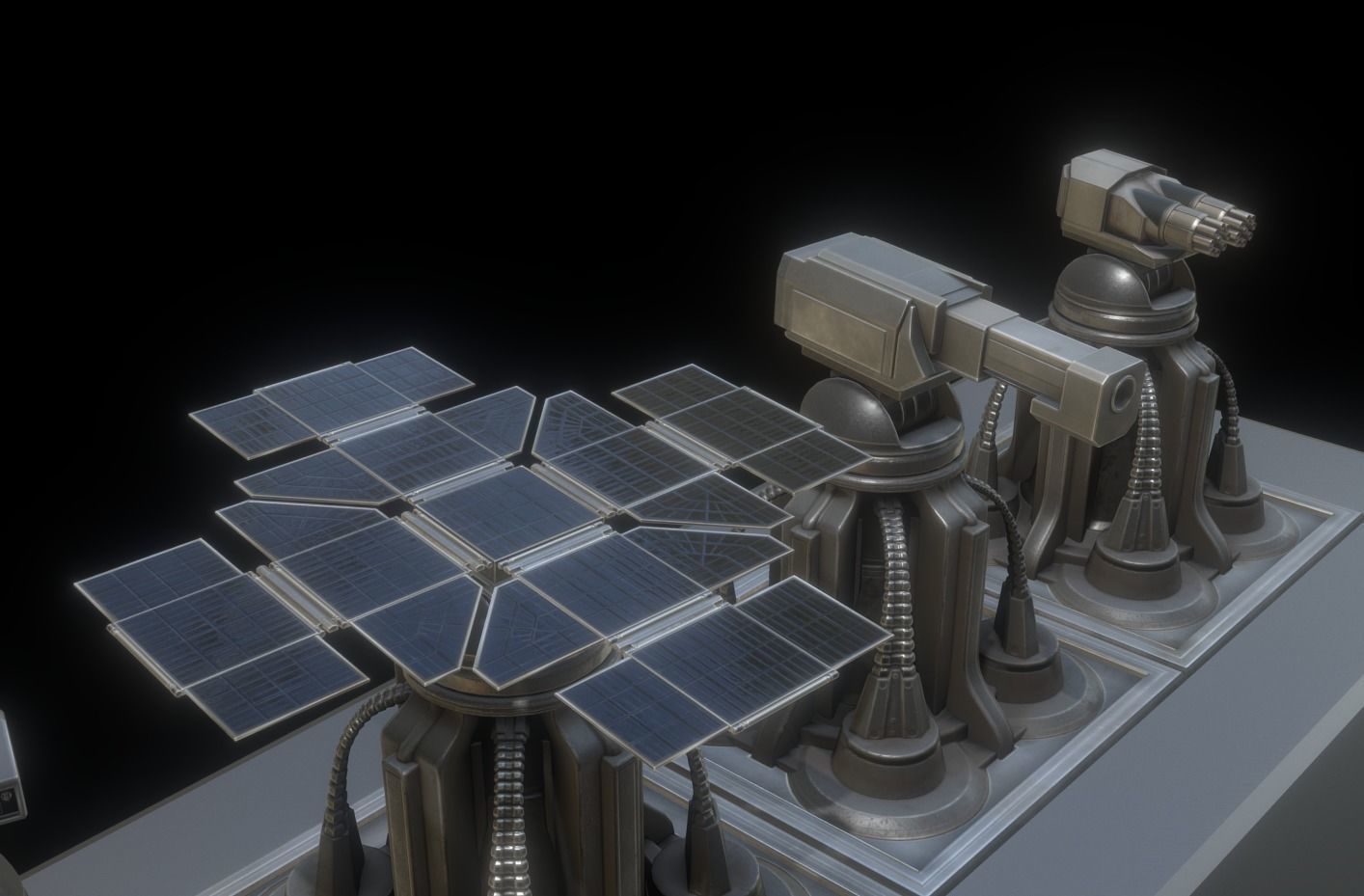 Futuristic Tower Collection Low-poly 3D model_15