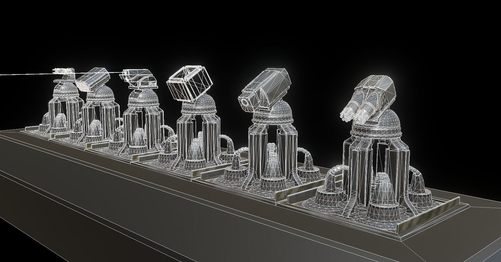 Futuristic Tower Collection Low-poly 3D model_16