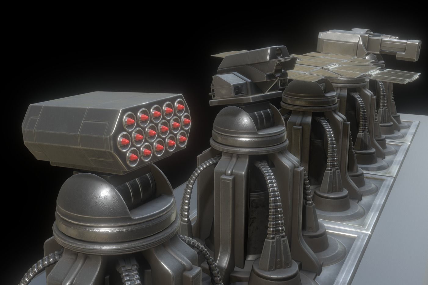 Futuristic Tower Collection Low-poly 3D model_7