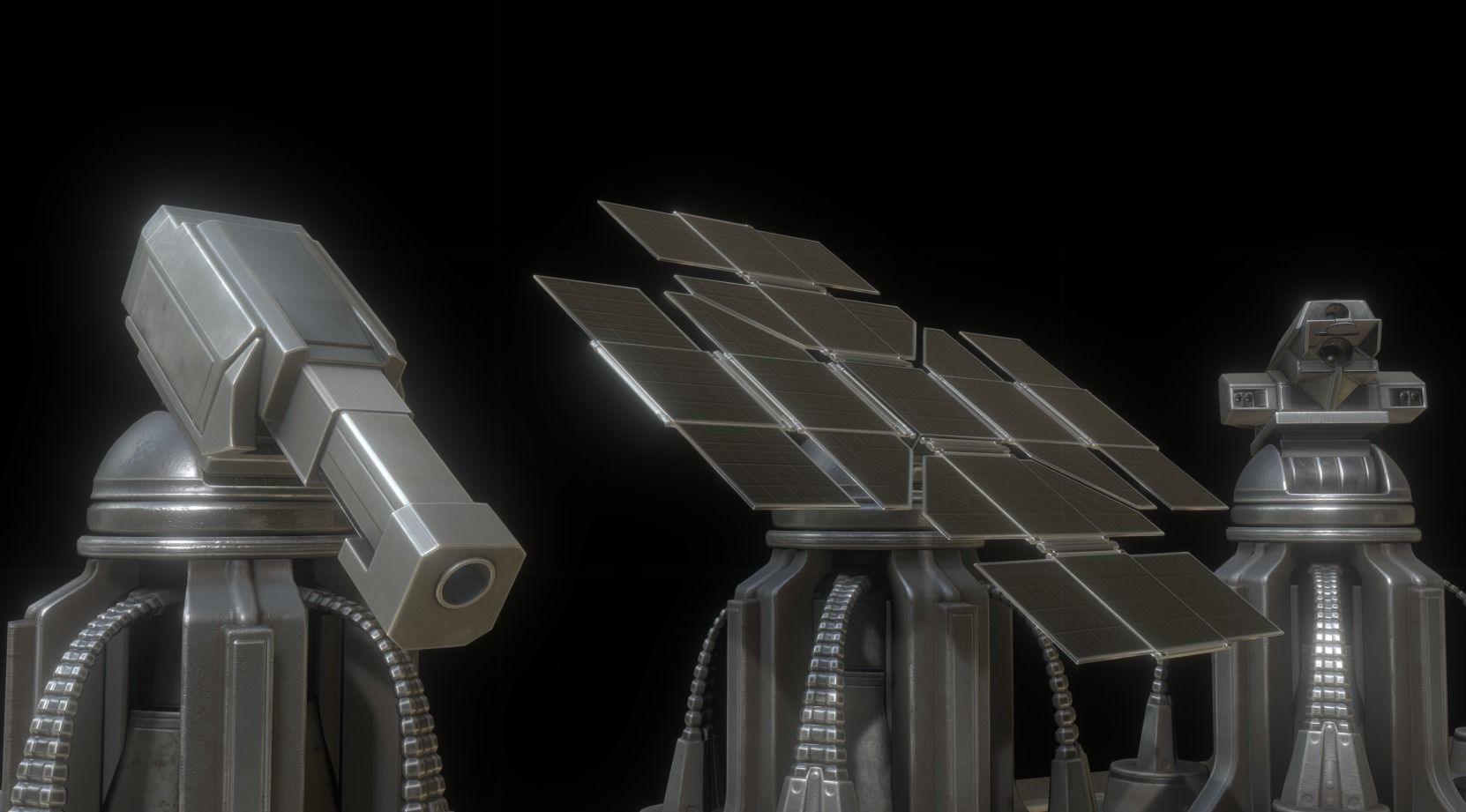 Futuristic Tower Collection Low-poly 3D model_12