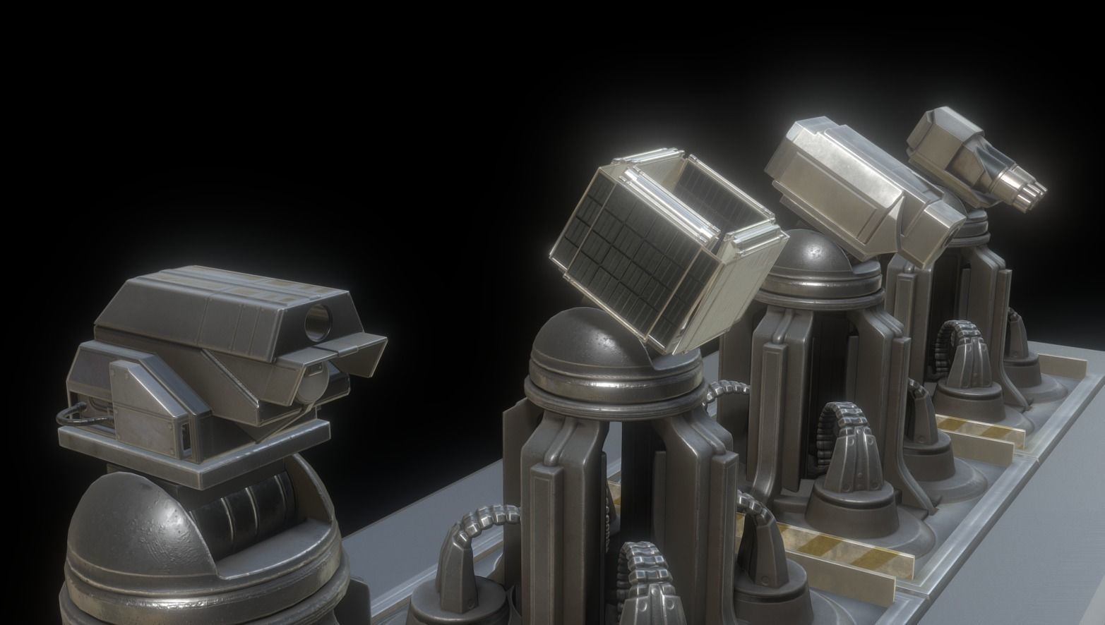 Futuristic Tower Collection Low-poly 3D model_18