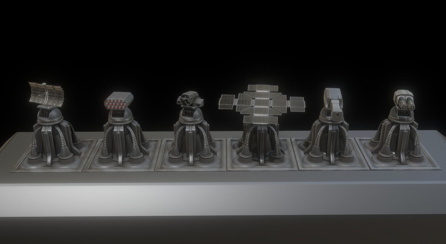 Futuristic Tower Collection Low-poly 3D model_5