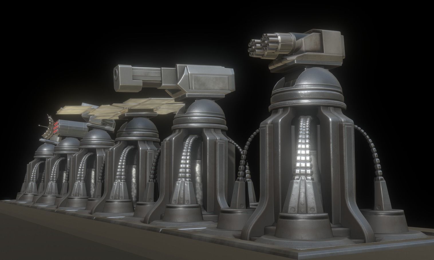 Futuristic Tower Collection Low-poly 3D model_21