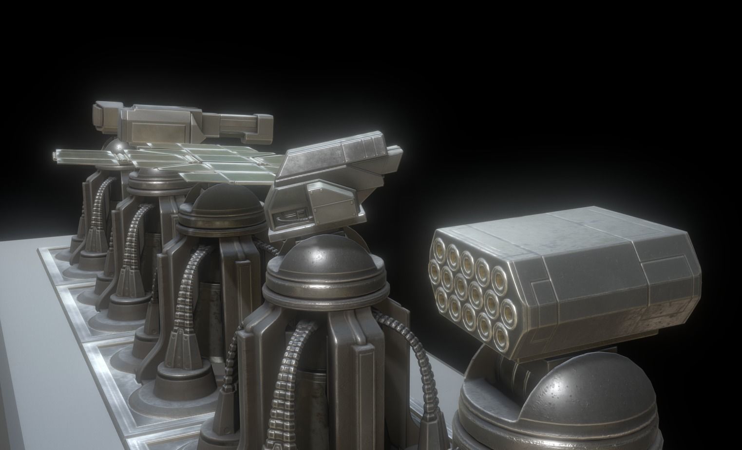 Futuristic Tower Collection Low-poly 3D model_19