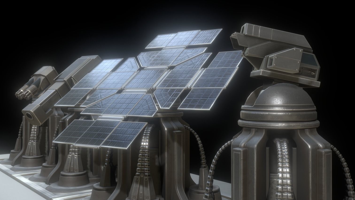 Futuristic Tower Collection Low-poly 3D model_9