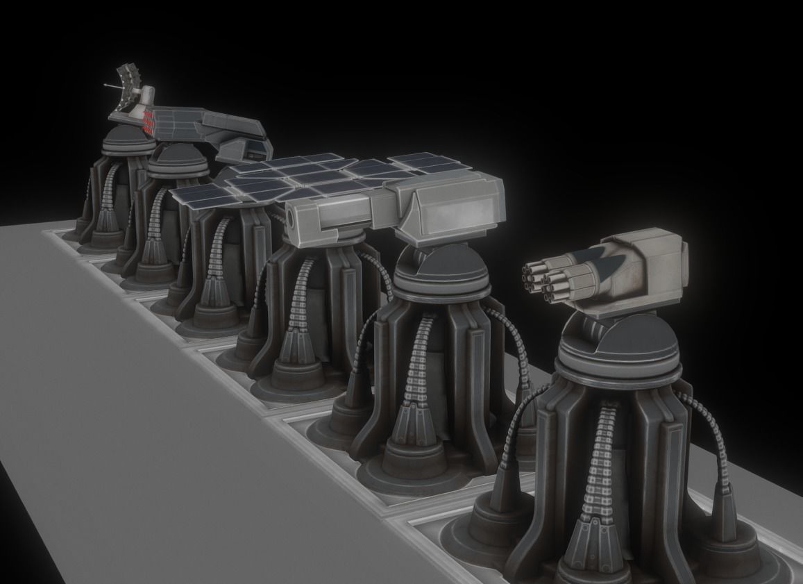 Futuristic Tower Collection Low-poly 3D model_10