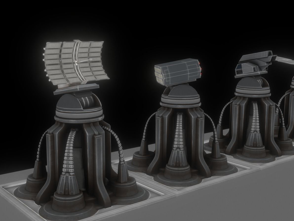 Futuristic Tower Collection Low-poly 3D model_14