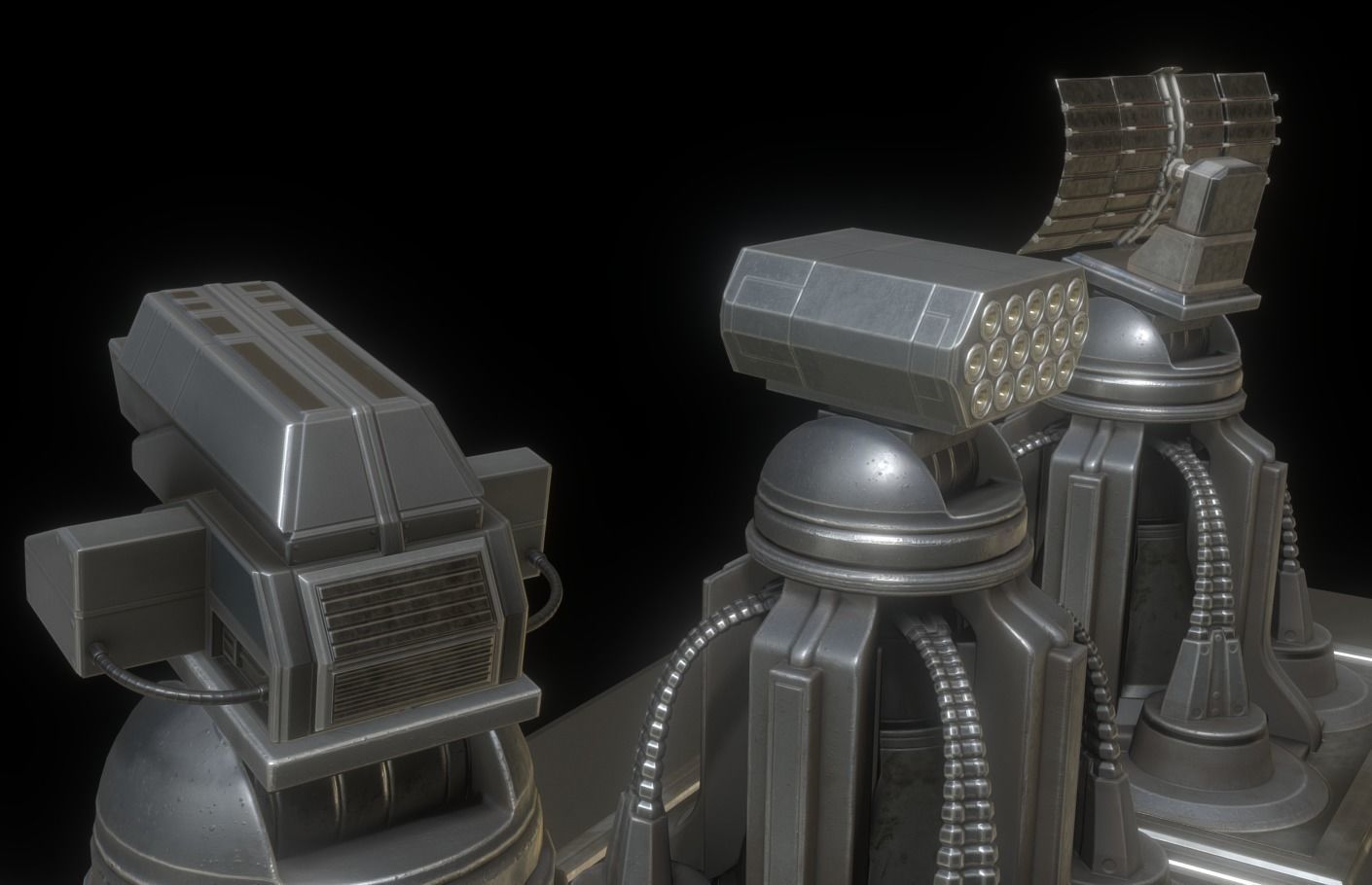 Futuristic Tower Collection Low-poly 3D model_17