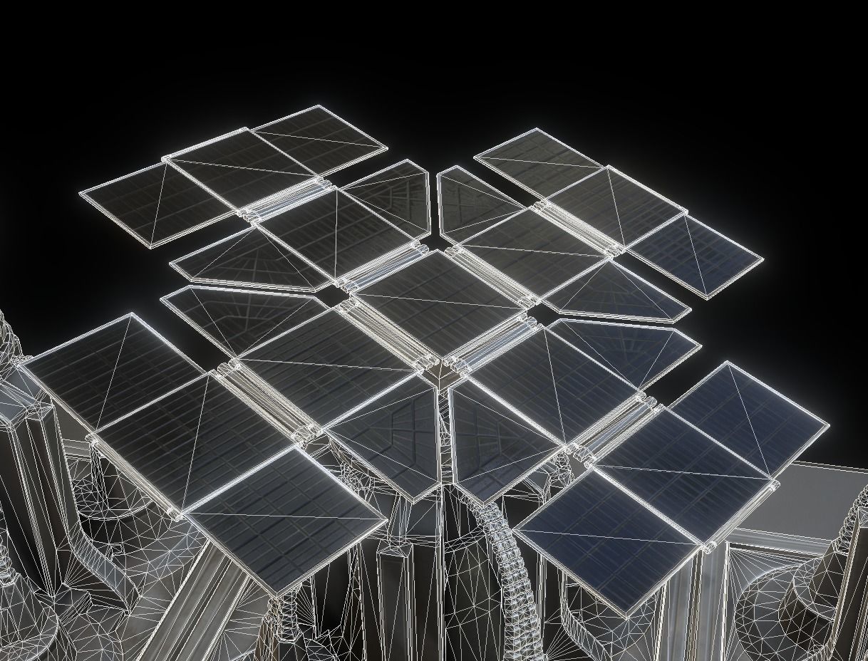 Futuristic Tower Collection Low-poly 3D model_11