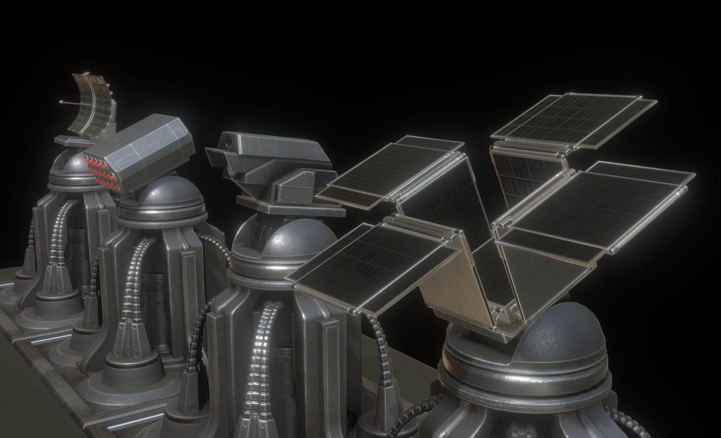 Futuristic Tower Collection Low-poly 3D model_20