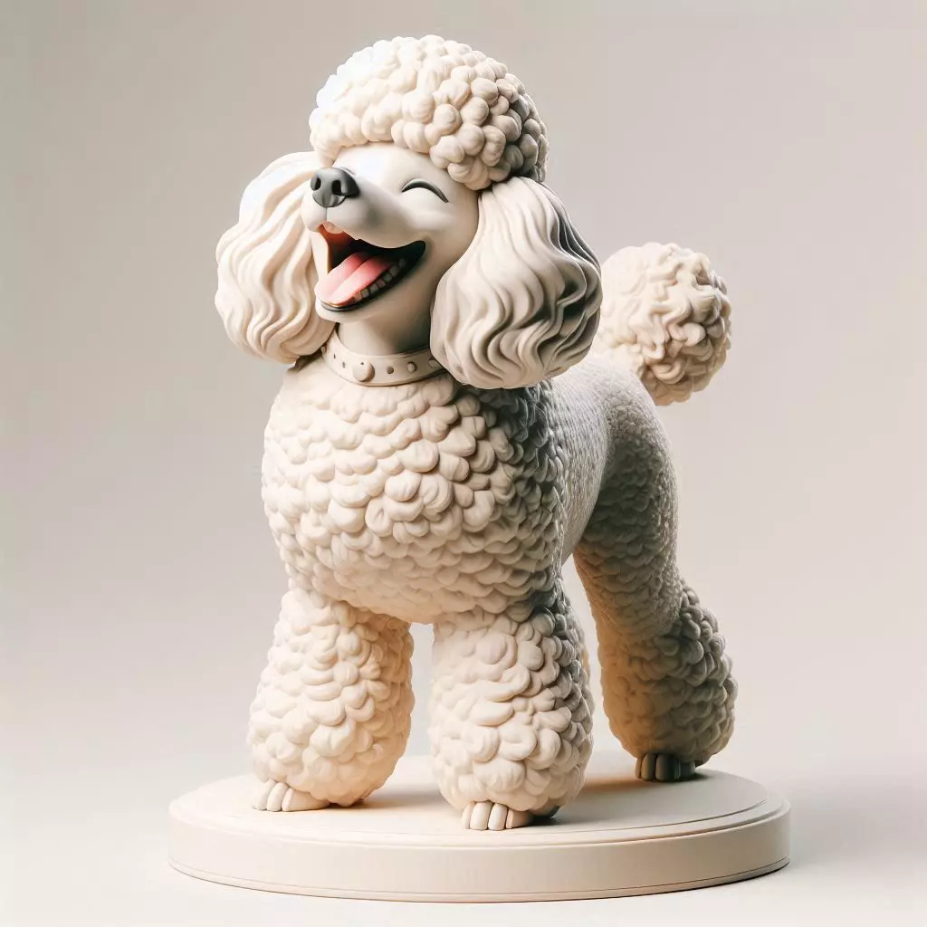 796 Laughing Poodle Totem Full Body 3D Model pug 3D print model_0