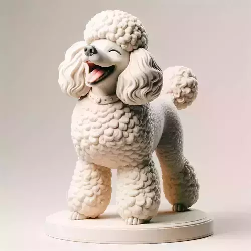 796 Laughing Poodle Totem  Full Body 3D Model  pug