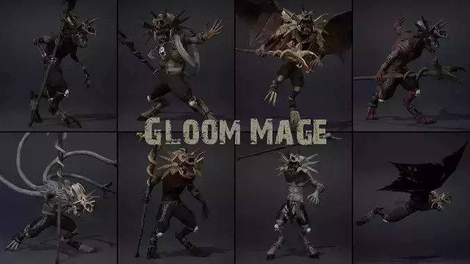 Gloom Mage Low-poly 3D model
