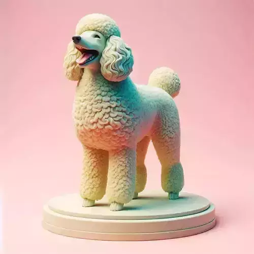 797 Laughing Poodle Totem  Full Body 3D Model  pug