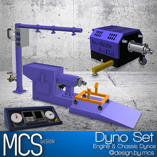 Dynometer Bundle Set inc Engine N Chassis Dyno 3D print model