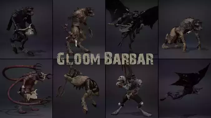 Gloom Barbarian Low-poly 3D model