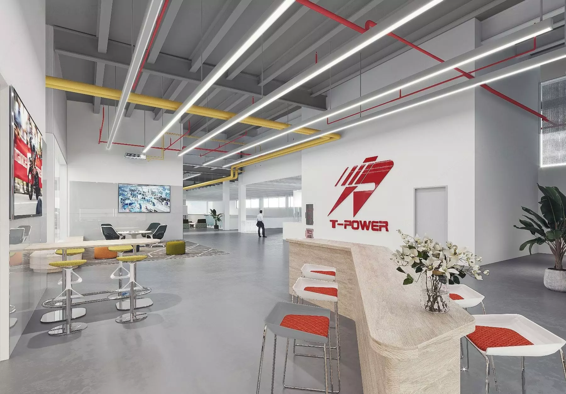 Modern reception lobby Interior 3D model_0