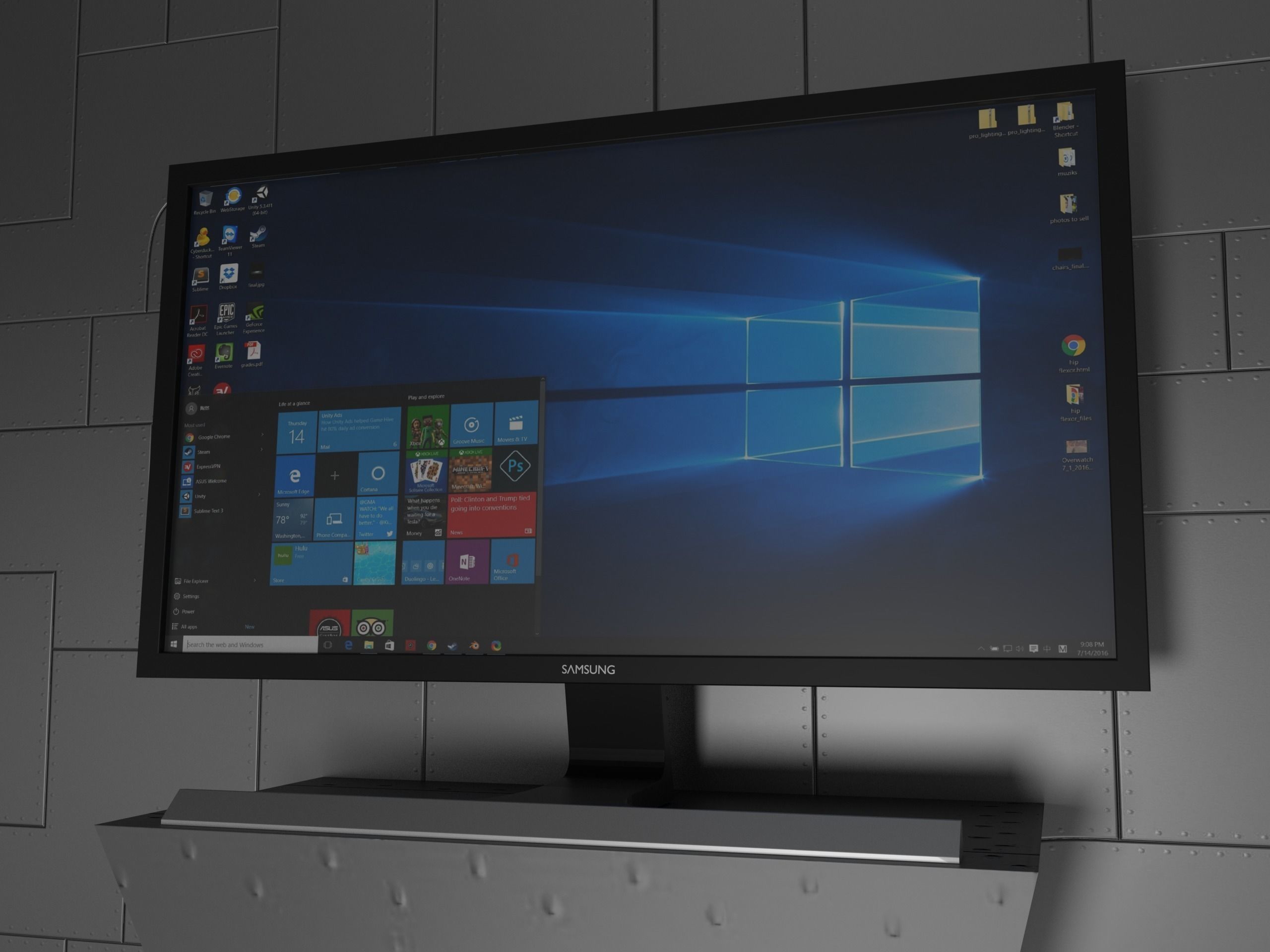 Samsung Monitor Free low-poly 3D model_0