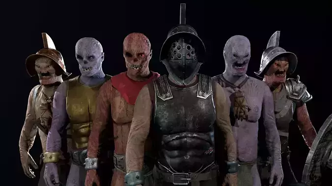Crypt Fiend modular character - demo scene Low-poly 3D model
