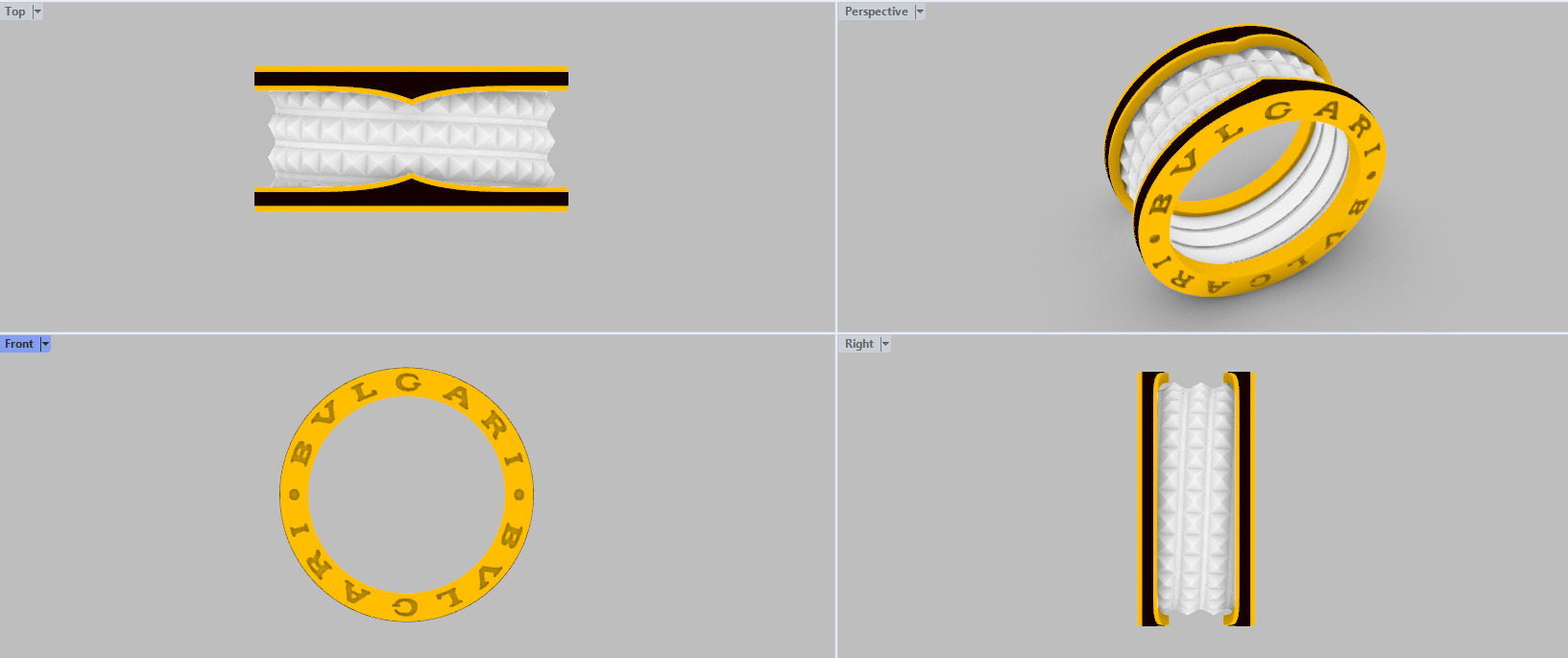 Bvlgari Ring 3D print model E 08 3D print model_30