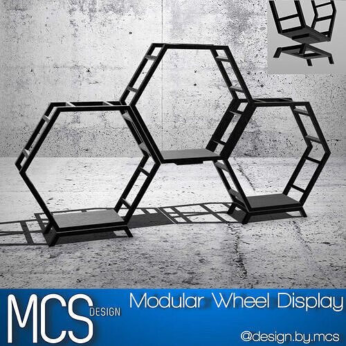 Modular Wheel Display Hex Pattern 3D print model