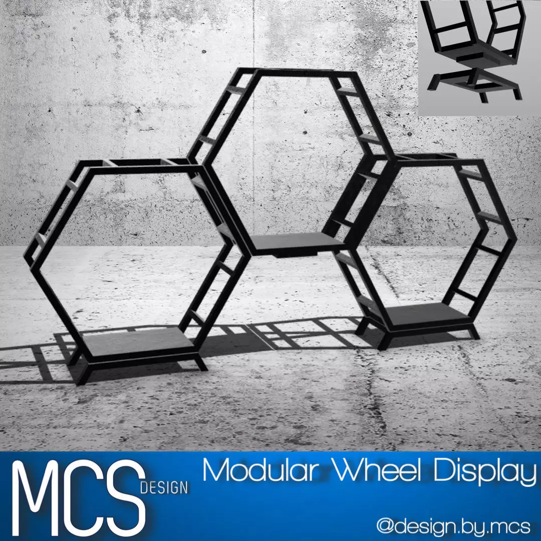 Modular Wheel Display Hex Pattern 3D print model_0