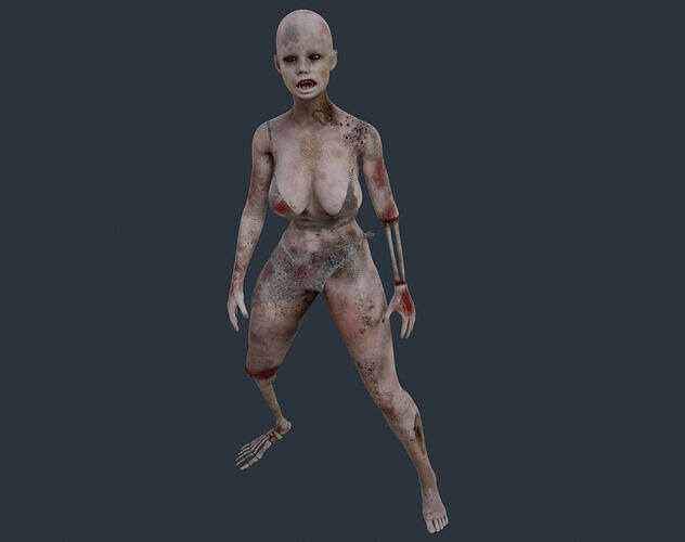 beach Zombie Low-poly 3D model