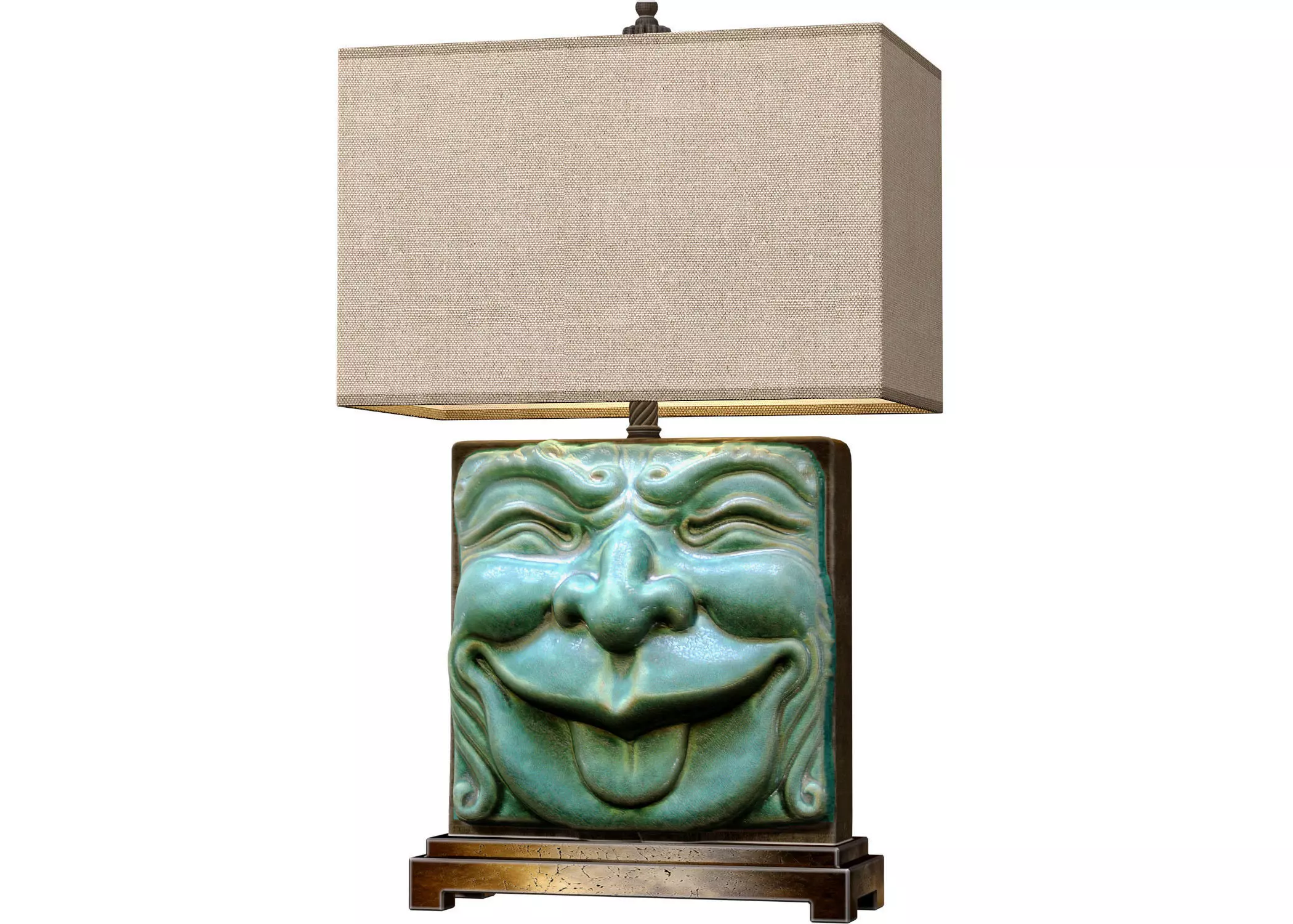 Modern Decor Statuette Comedy Mask Sculpture Figurine Table Lamp 3D model