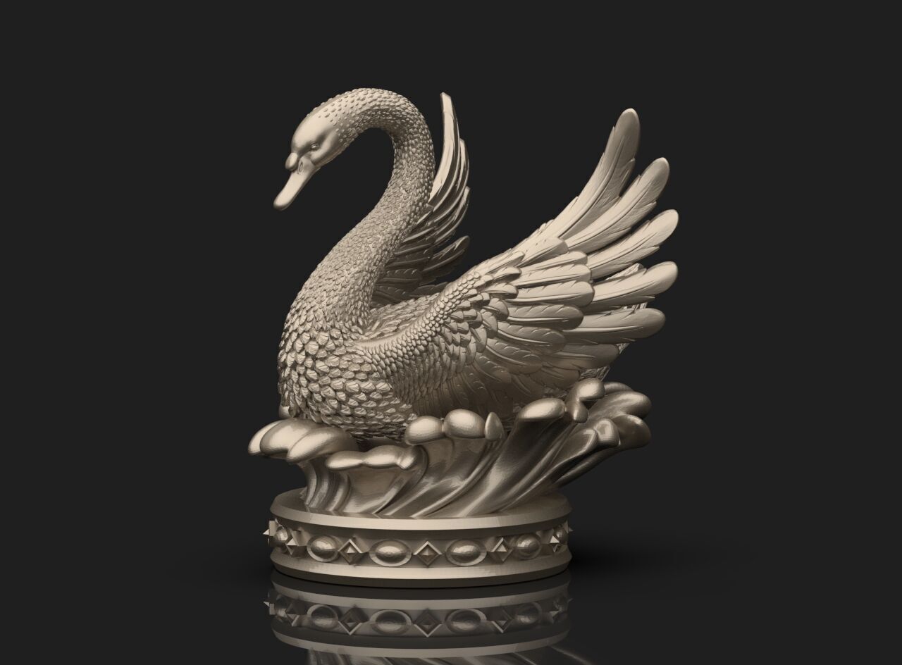 Swan Sculpture 3D print model_4