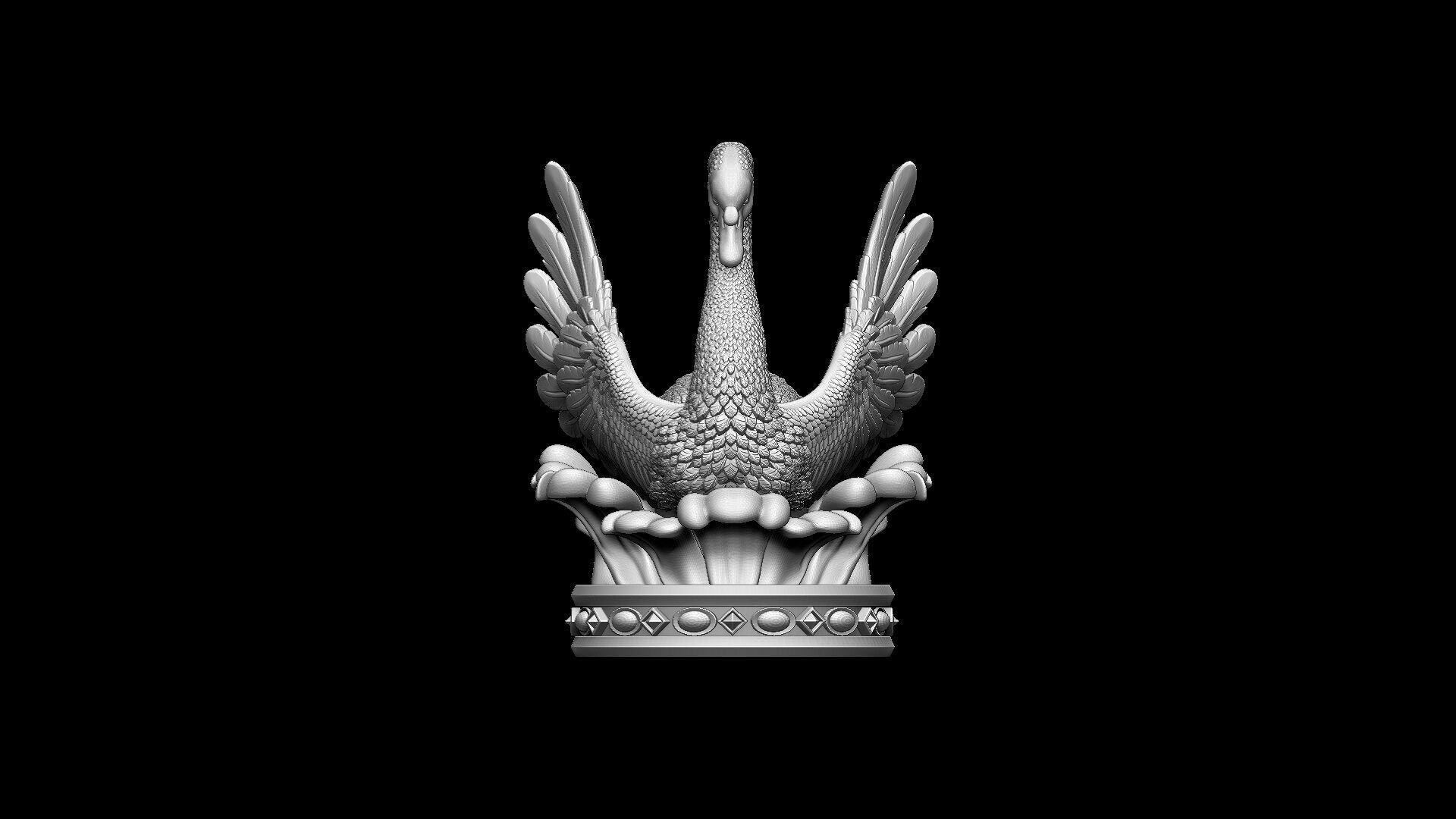 Swan Sculpture 3D print model_26