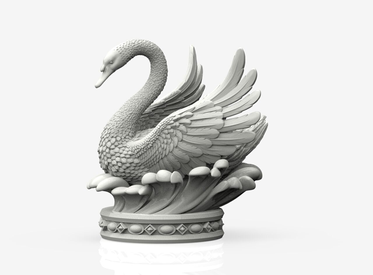 Swan Sculpture 3D print model_15
