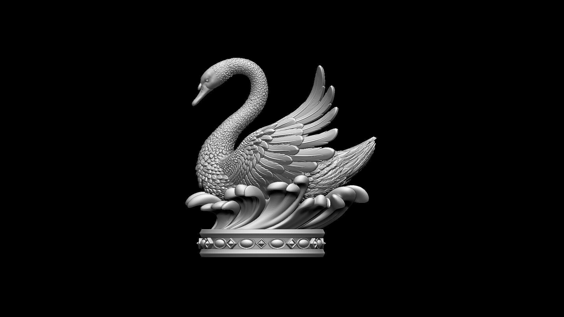 Swan Sculpture 3D print model_22