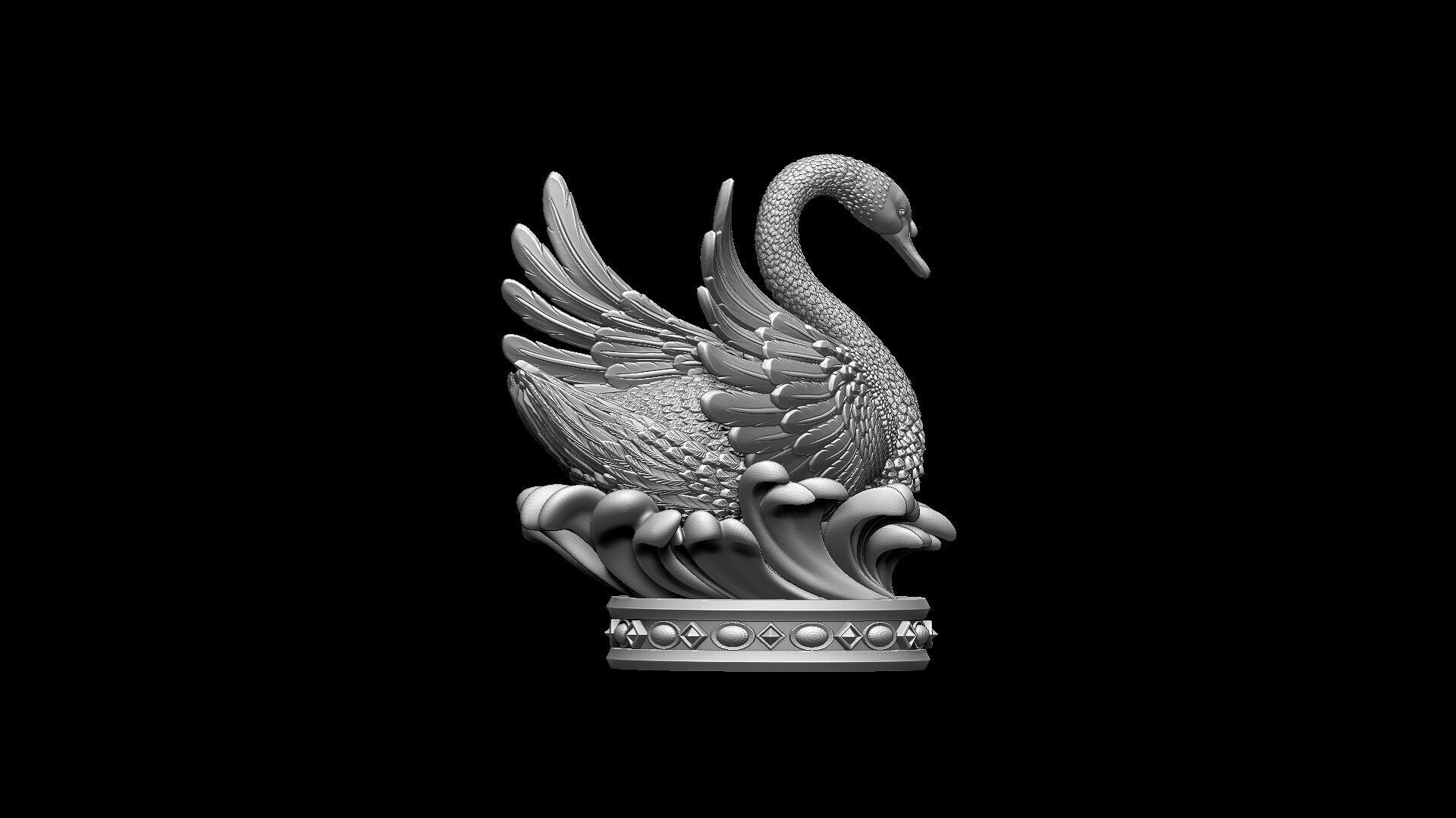 Swan Sculpture 3D print model_28