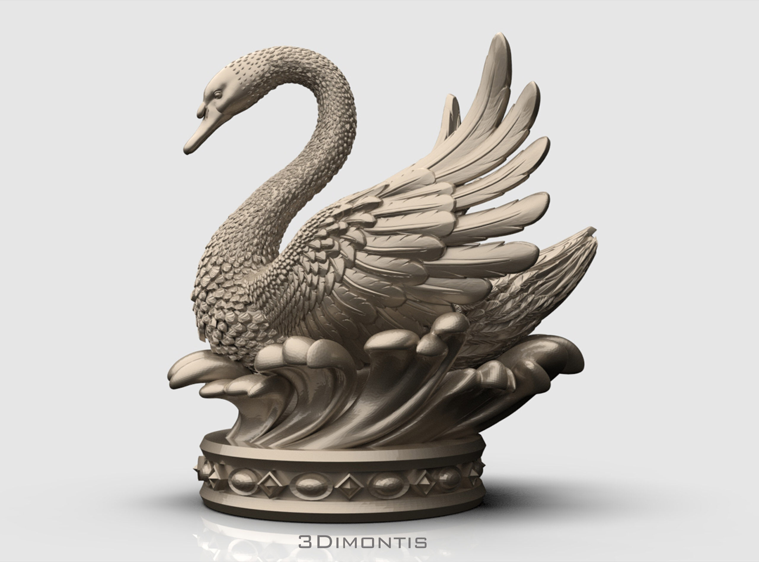 Swan Sculpture 3D print model_1