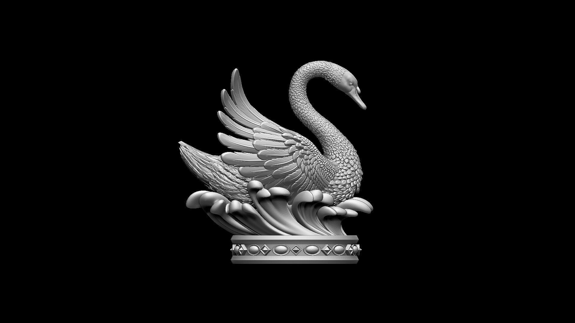 Swan Sculpture 3D print model_33