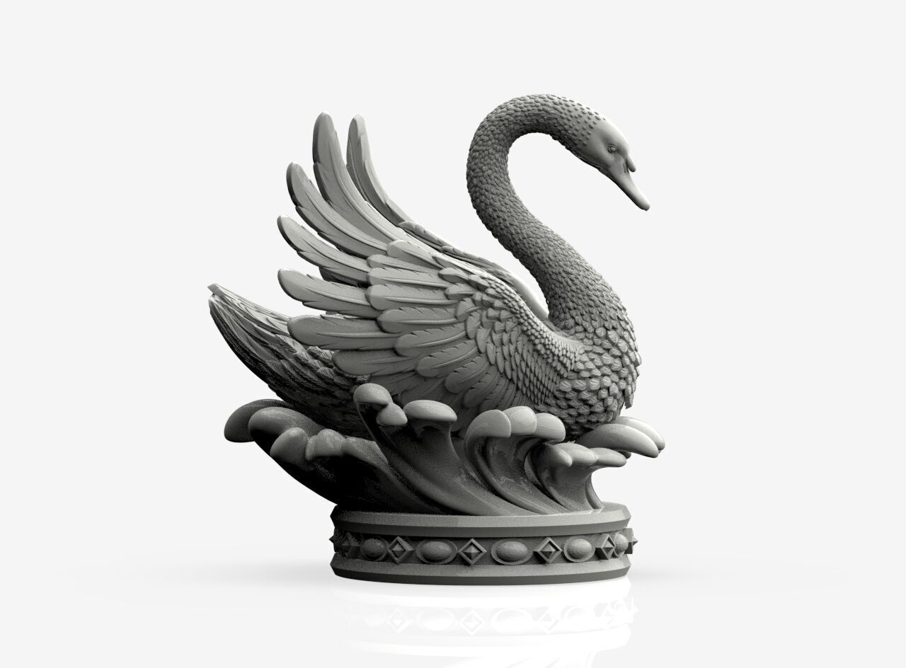 Swan Sculpture 3D print model_11