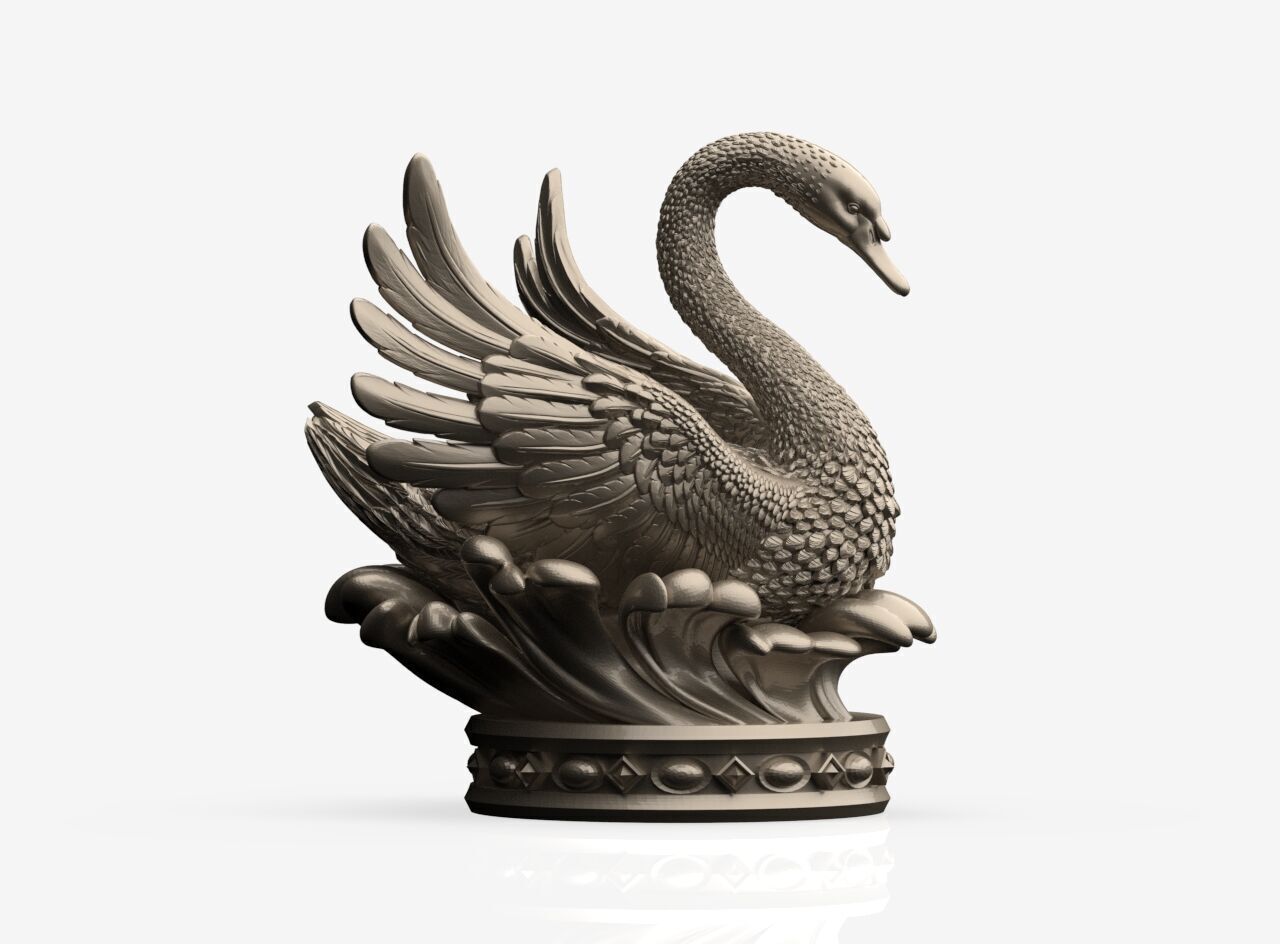 Swan Sculpture 3D print model_13