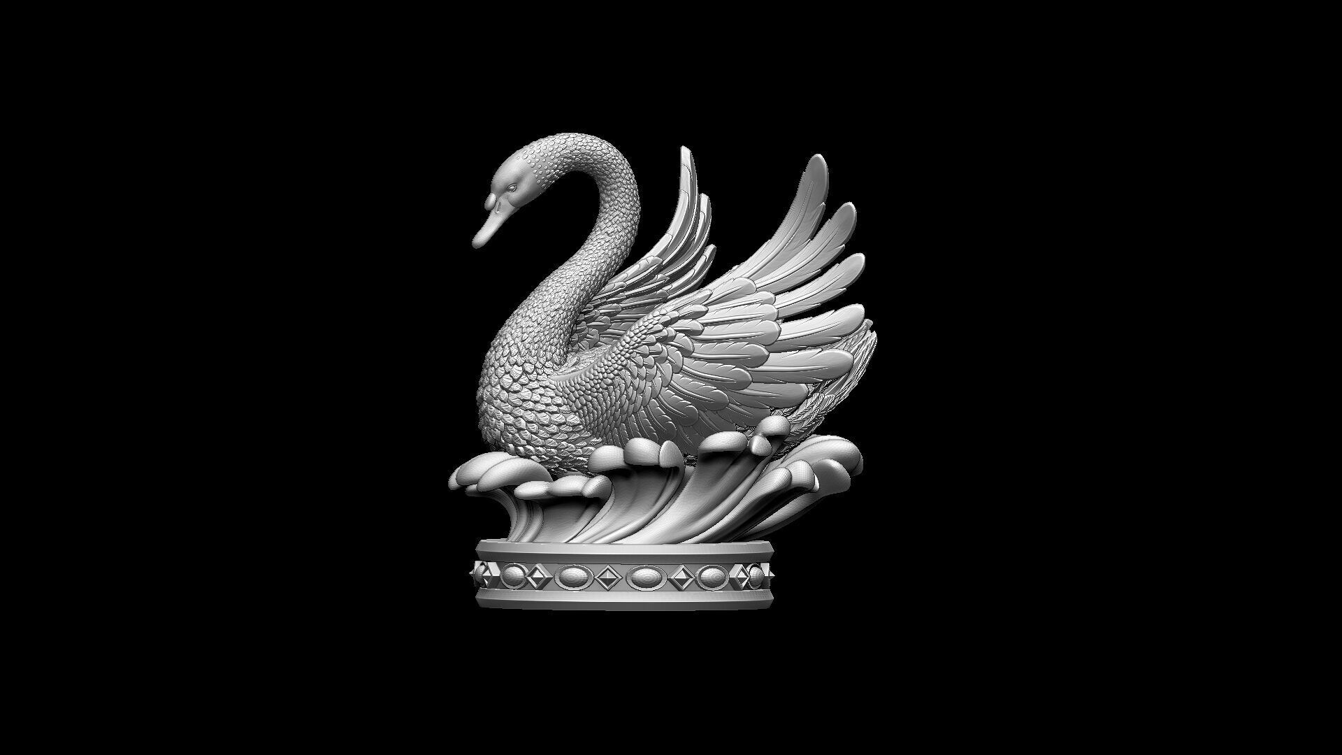 Swan Sculpture 3D print model_27