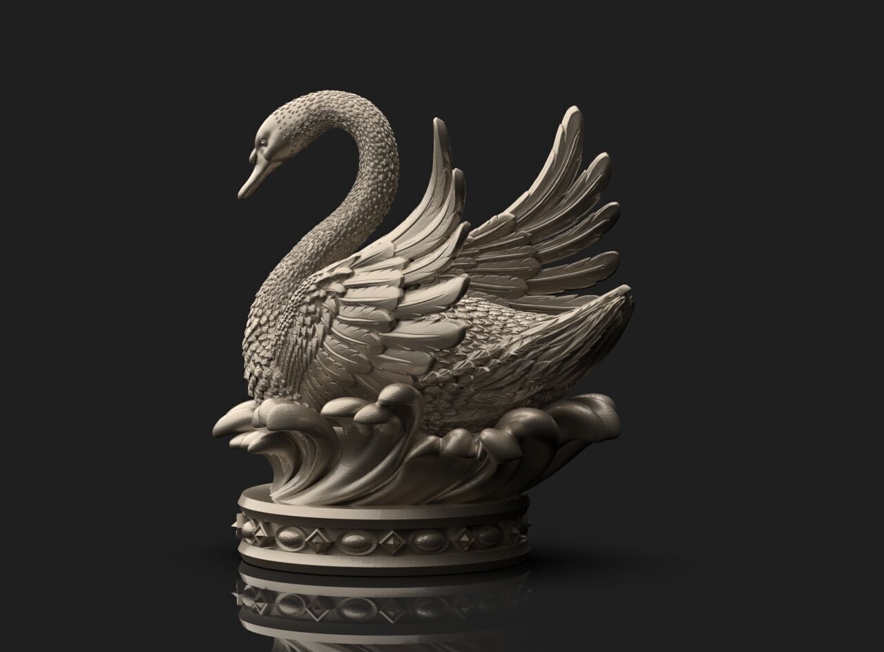 Swan Sculpture 3D print model_14