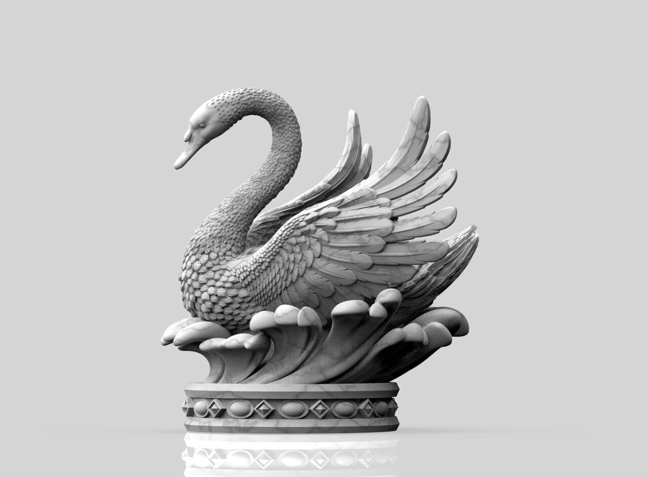 Swan Sculpture 3D print model_20