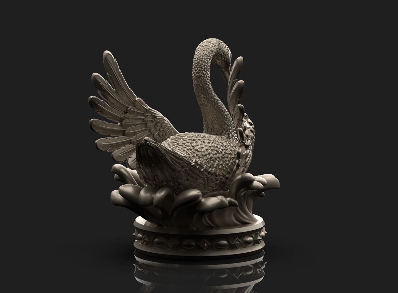 Swan Sculpture 3D print model_8